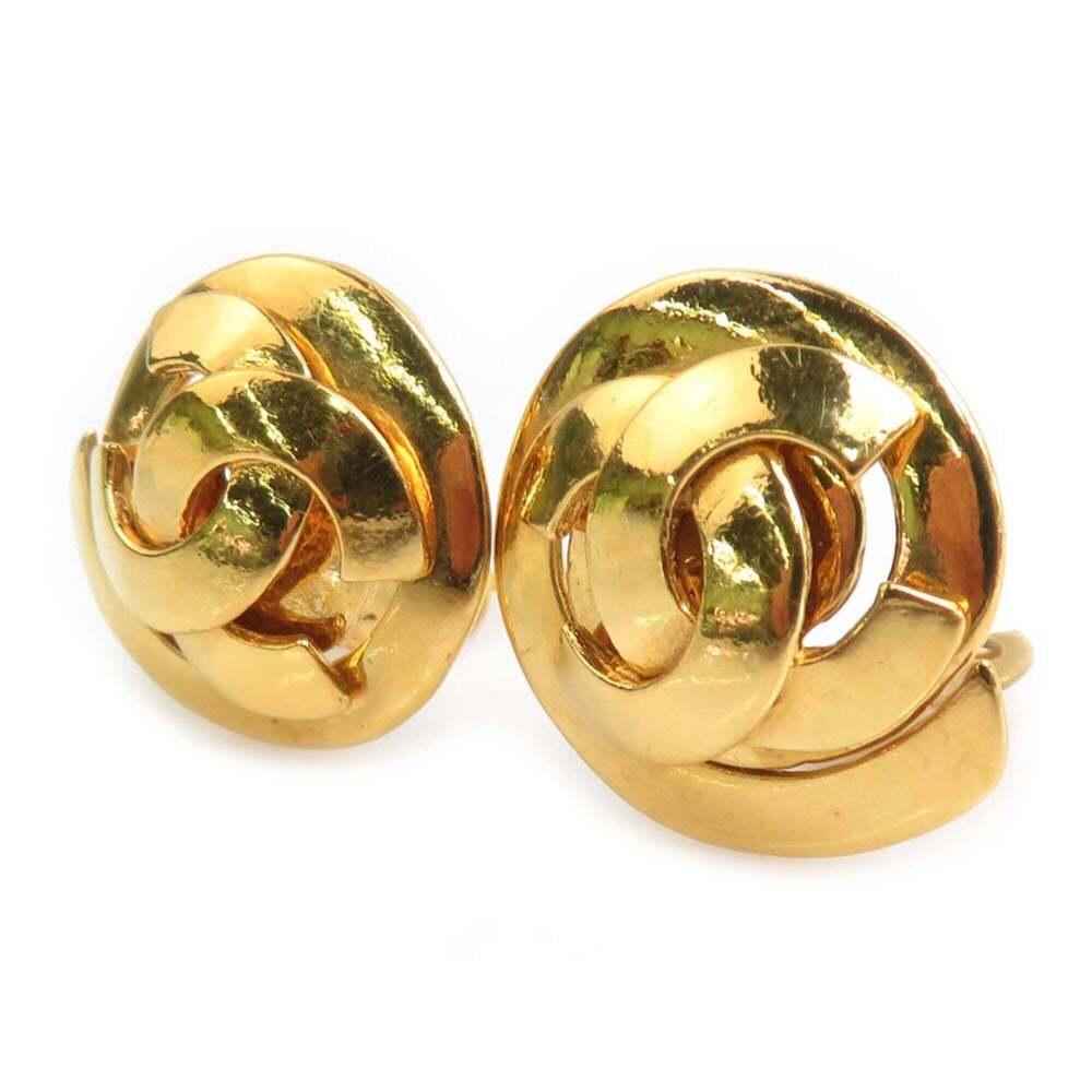 CHANEL Gold Logo Earrings - Picture 2 of 8